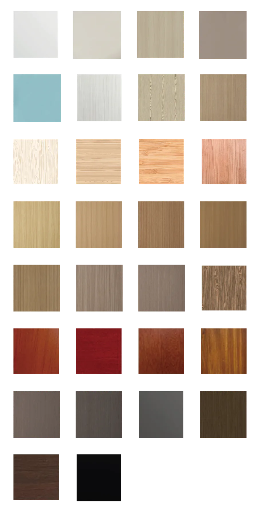 Thermofoil finish swatches